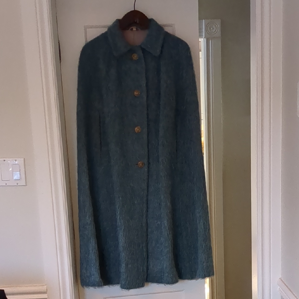 🇬🇧Andrew Stewart 1960s Blue Mohair Wool Cape